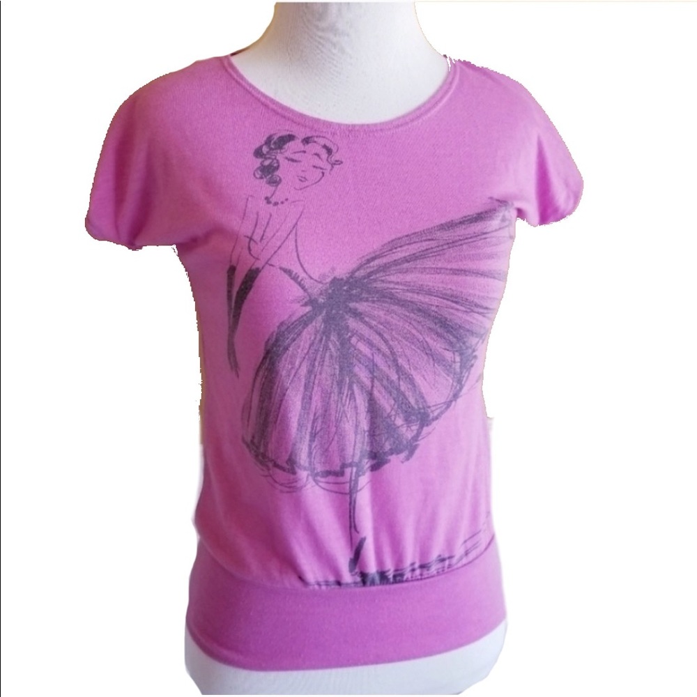 KIDDO BY KATE Pink Ballerina T Shirt